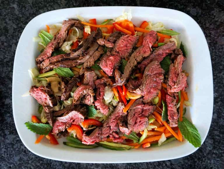 Thai beef salad top marinade